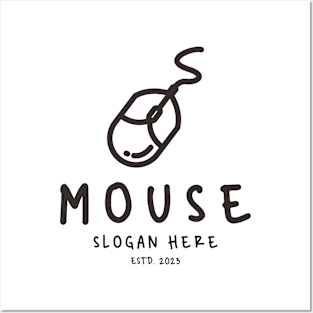 Mouse Icon Vintage Simple Line Art Posters and Art